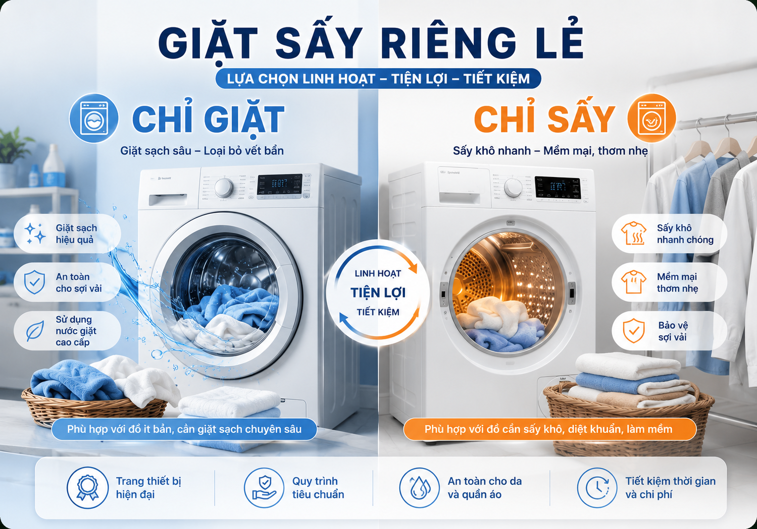 Giặt Sấy Riêng Lẻ
